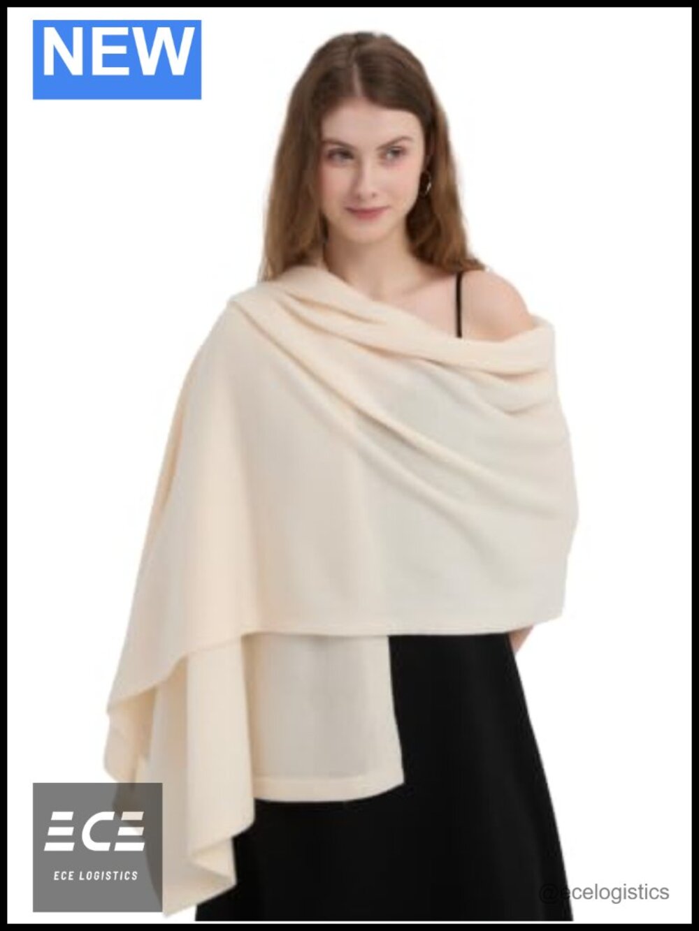 Cashmere Wool Blend Shawl Wrap 27x78 Knit Poncho Travel Scarf